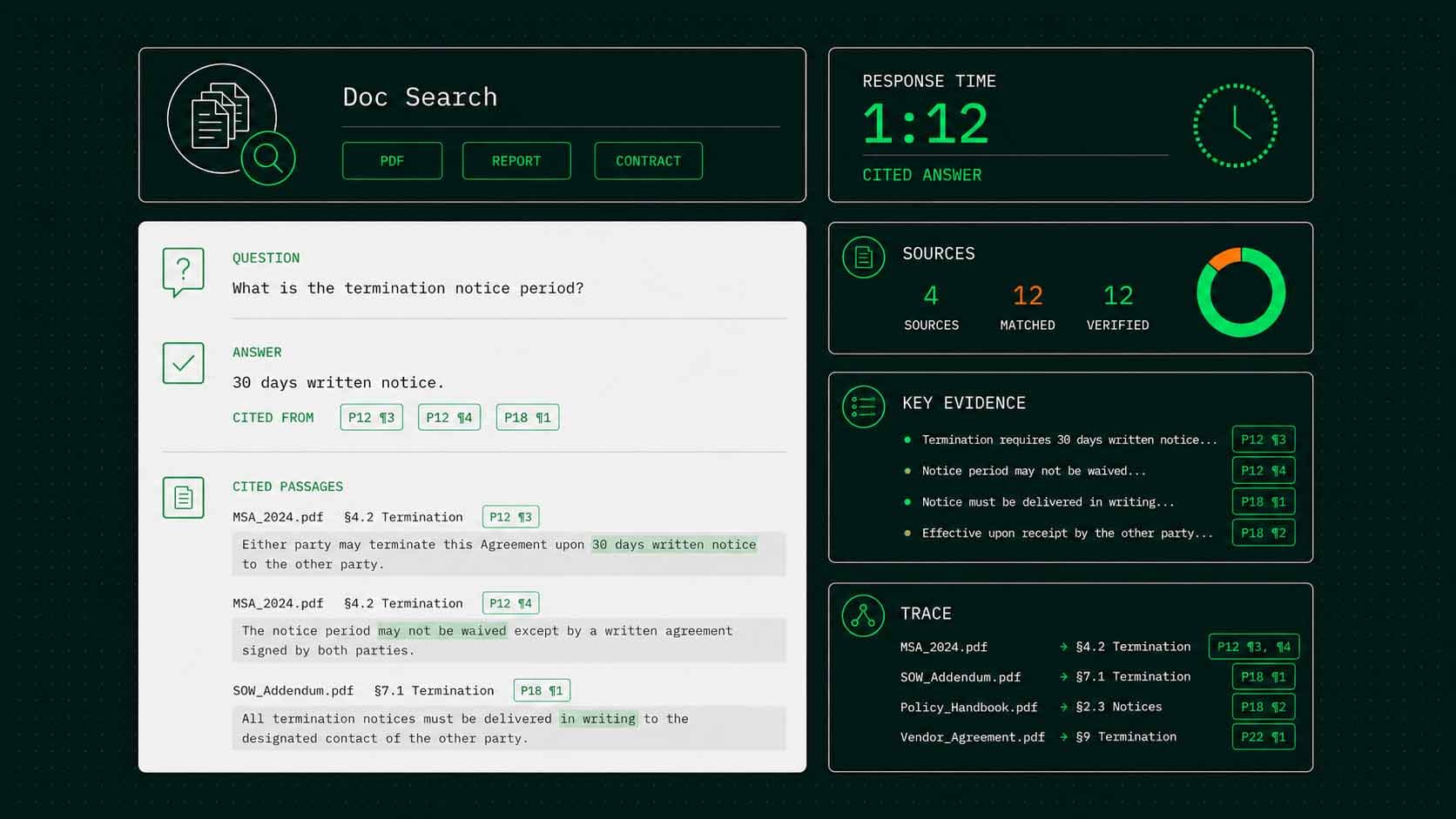 Document Q&A product screenshot